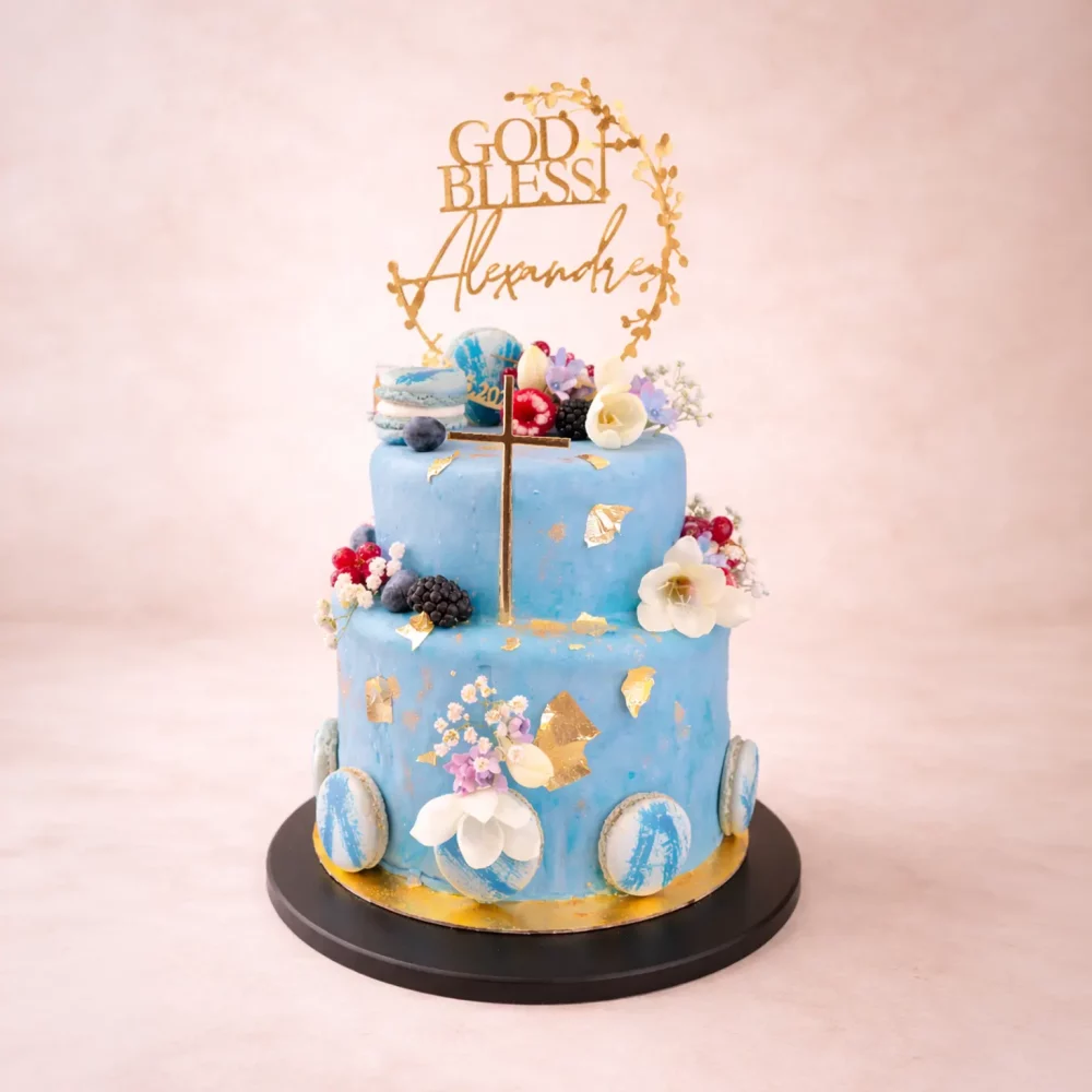 Gâteau baptème bleu copie